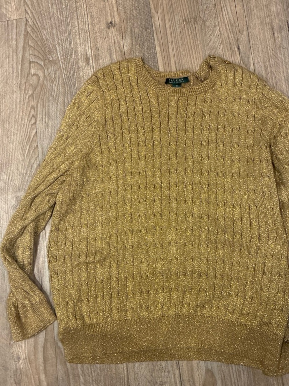 Lauren Ralph Lauren Women’s Gold Cable Knit Sweater